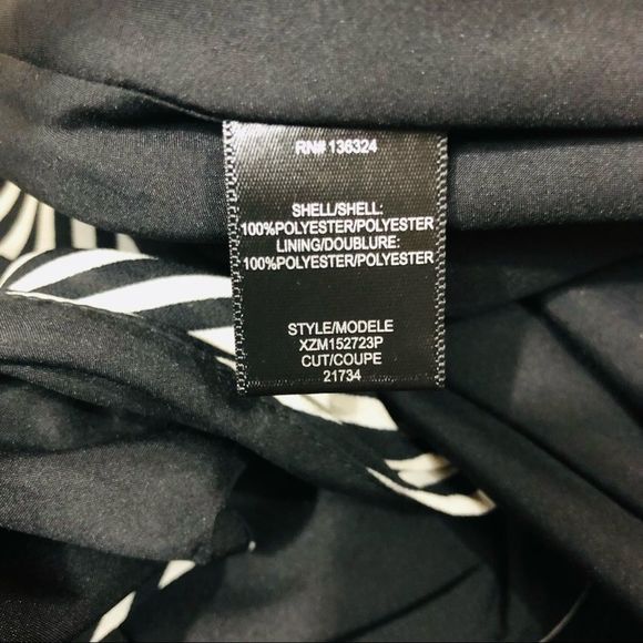 H by Halston Asymmetrical One Shoulder Flowy Draped Striped Cocktail Dress XL - Picture 8 of 8